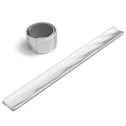 2 Stück Sicherheitsreflektor Schnapparmband – PVC Reflektor-Bänder Silber