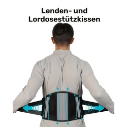 Heiz-Massagegürtel mit Lendenstütze – Rückenmassagegürtel schwarz