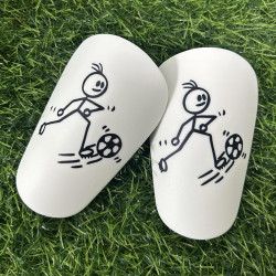 Mini-Schienbeinschoner Soccer Stickman Weiss für Kinder | befox.ch