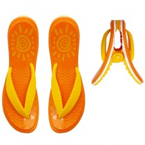 Paar Flip-Flop Strandtuch-Clips, Strandtuch Klammer - Sonnen-Design, Orange/Gelb