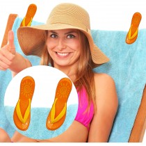 Paar Flip-Flop Strandtuch-Clips, Strandtuch Klammer - Sonnen-Design, Orange/Gelb