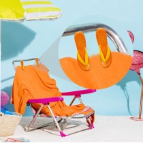 Paar Flip-Flop Strandtuch-Clips, Strandtuch Klammer - Sonnen-Design, Orange/Gelb