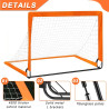 2 Stück Pop-up-Fussballtore 120x80 cm und 6 Training Marker Orange