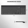 Kabellose Wireless Tastatur im Deutschen Layout (QWERTZ)