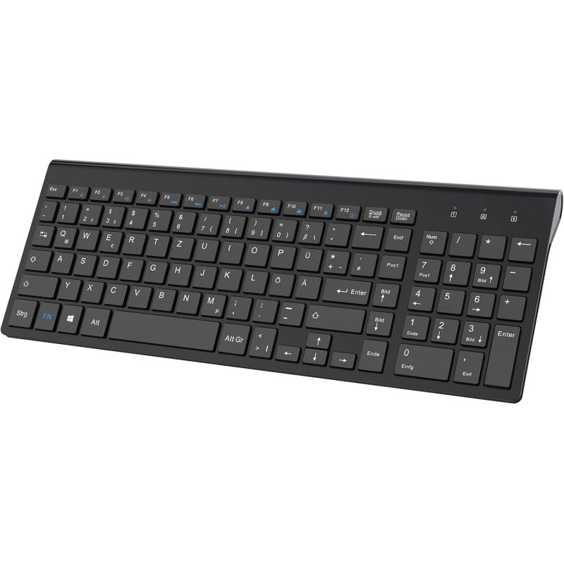 Kabellose Wireless Tastatur im Deutschen Layout (QWERTZ)