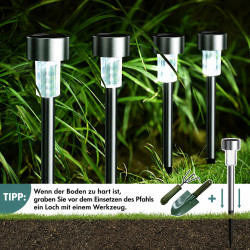 10er Pack Solar LED Gartenleuchten Warmweiss