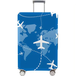 Kofferhülle – Elastischer Kofferschutz – Grösse L Global Journey Blau