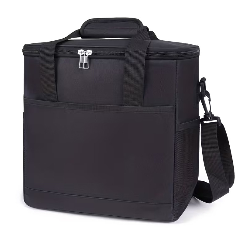 Grosse isolierte Kühltasche mit viel Stauraum Schwarz