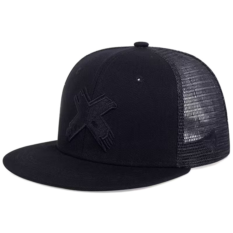 Snapback Baseball Cap Mesh X - Black