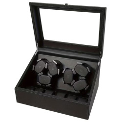 Uhrenbeweger für 6+6 Uhren – Luxus Watchwinder mit LED & Schlangenprägung