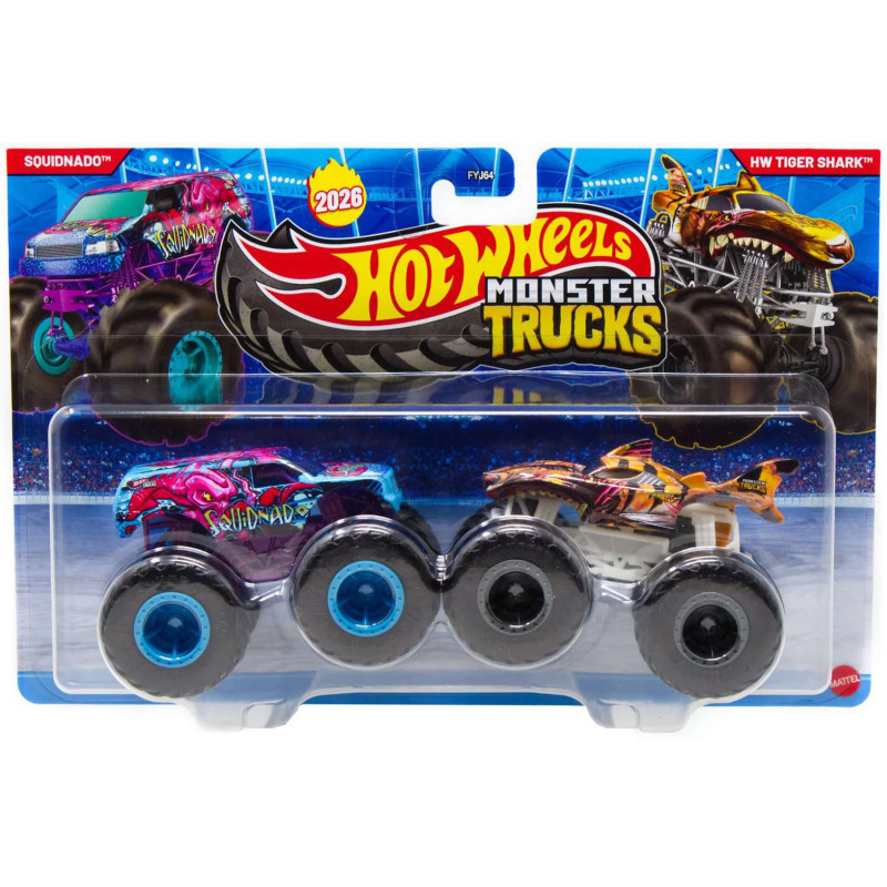 Hot Wheels Monster Trucks 2er-Pack - Squidnado vs HW Tiger Shark