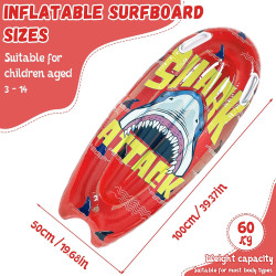 Aufblasbares Bodyboard Kinder – Surfboard mit Haltegriffen Rot