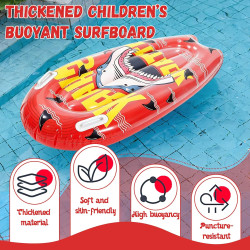 Aufblasbares Bodyboard Kinder – Surfboard mit Haltegriffen Rot