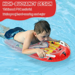 Aufblasbares Bodyboard Kinder – Surfboard mit Haltegriffen Rot
