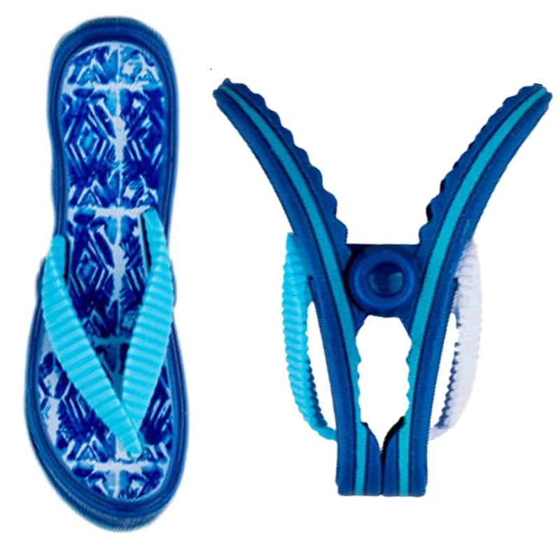 1 Paar Flip-Flop Strandtuch-Clips, Strandtuch Klammer - Arctic Mosaic