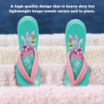 1 Paar Flip-Flop Strandtuch-Clips, Strandtuch Klammer - Flamingo