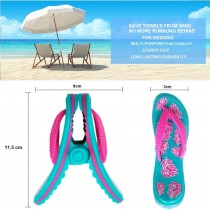 1 Paar Flip-Flop Strandtuch-Clips, Strandtuch Klammer - Hibiskus