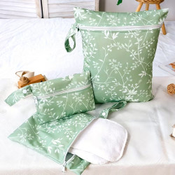3er Set Wetbag Windeltaschen Leaf Green | befox.ch