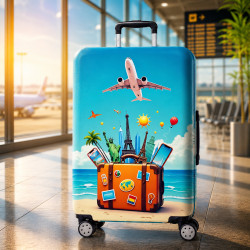 Kofferhülle – Elastischer Kofferschutz – Grösse L World Explorer