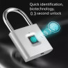 Smart Fingerprint Vorhängeschloss USB Silber | befox.ch