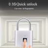 Smart Fingerprint Vorhängeschloss USB Silber | befox.ch
