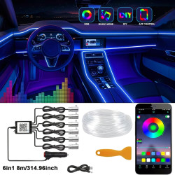 6-in-1 RGB Auto Ambientebeleuchtung mit App-Steuerung & Musik-Synchronisation