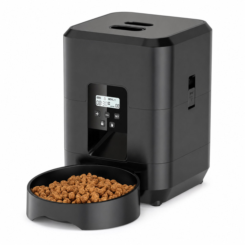 Automatischer Futterautomat für Katzen & Hunde mit LCD-Touch Schwarz