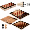3-in-1 Holz-Schach-Set mit Backgammon & Checkers – Limited Edition