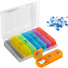 Pillendose 7 Tage – Wöchentliche Medikamentenbox – morgen & abend Rainbow