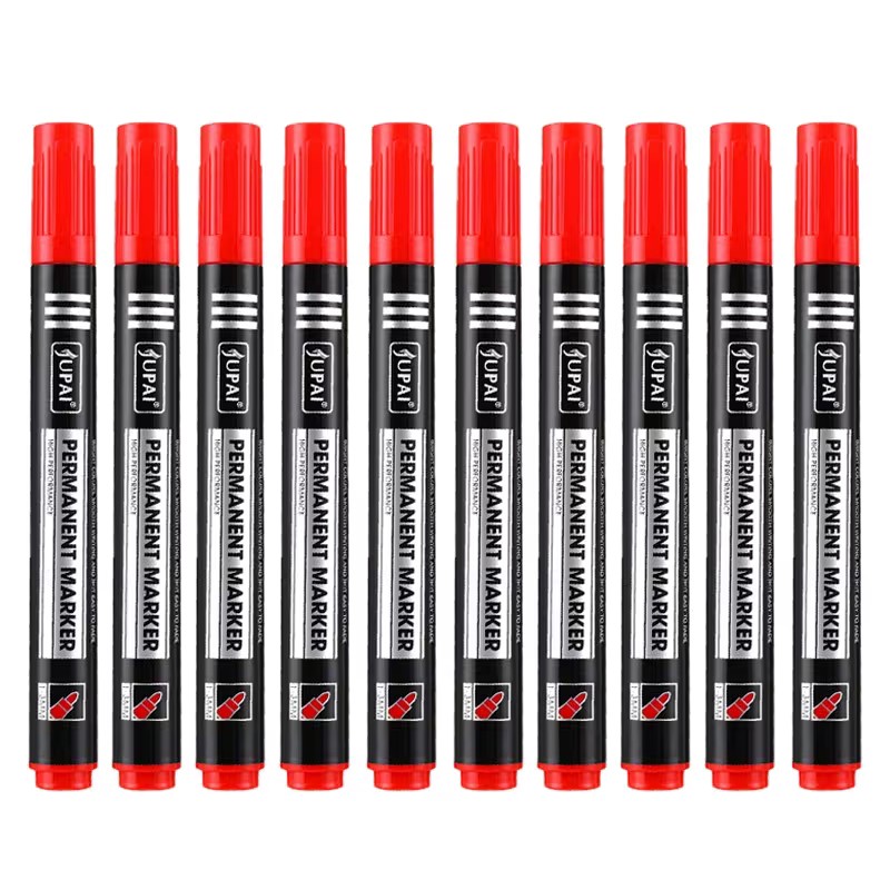 10 Stück Permanentmarker, Wasserdichte Marker Rot