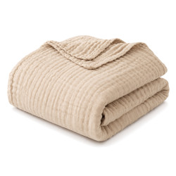 Baumwolle Musselin Decke 150x200 cm Khaki