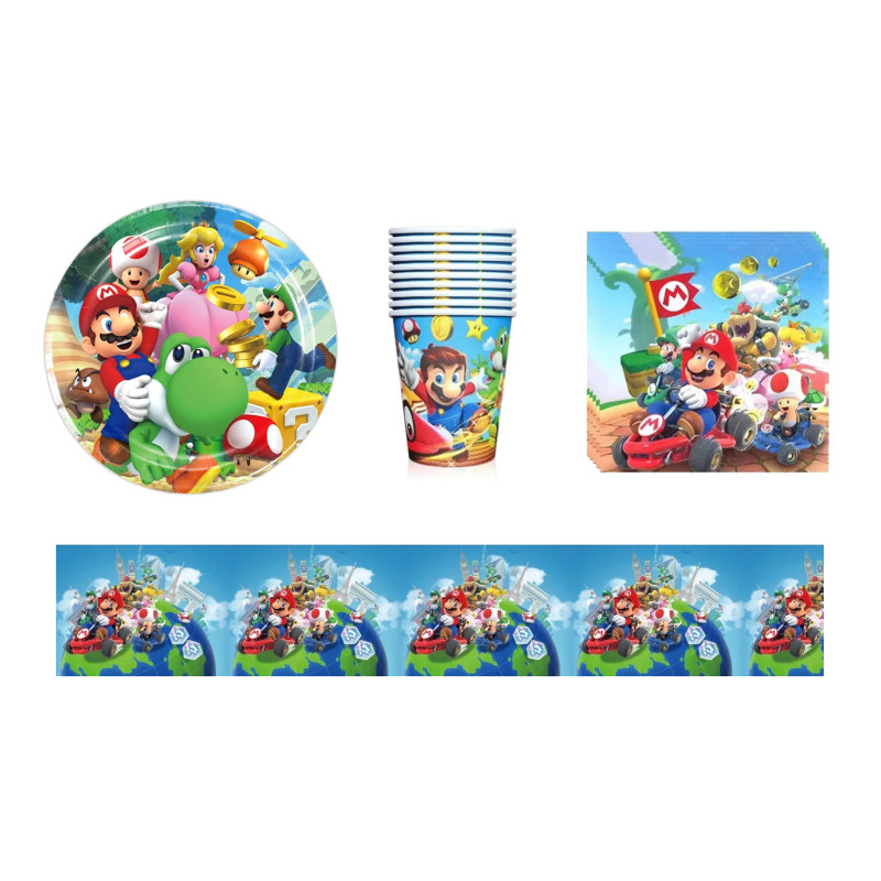 41-teiliges Super Mario Party-Set Rennspass für Kinder | befox.ch