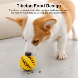 Interaktives Hundespielzeug Gummikauball mit Futterspender 7 cm Gelb