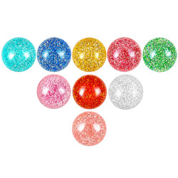 4 Stück Glitter Flummi Gummiball 25 mm – Bunter Hüpfspass für Gross und Klein