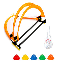 2 Fussballtore mit Ballnetz & 5 Trainingsmarkern | befox.ch