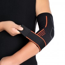 Ellenbogenbandage, Kompressionsstützmanschette, Grösse M Schwarz Orange