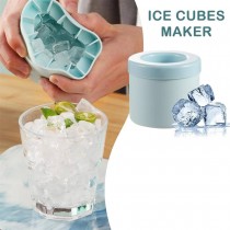 Silikon Eiswürfelform mit Behälter – 40 Mini-Eiswürfel Hellblau