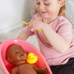 Heless Puppen-Badewanne rosa mit Zubehör – 41 cm