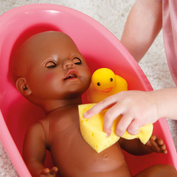 Heless Puppen-Badewanne rosa mit Zubehör – 41 cm