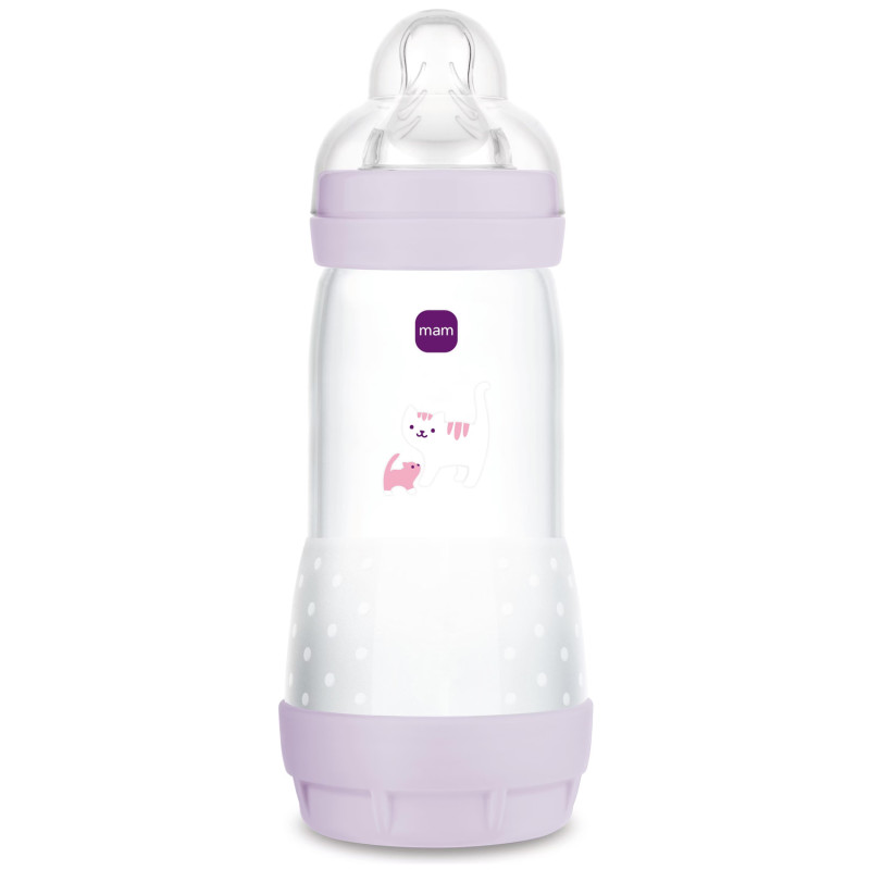 Mam Easy Start Anti-Colic Babyflasche 320ml Katze Lila
