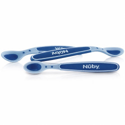 Nuby Soft Flex Breilöffel mit Wärmesensor – 3er-Set Blau