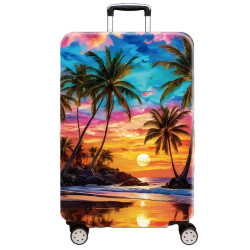 Kofferhülle – Elastischer Kofferschutz – Grösse M Tropical Sunset Paradise