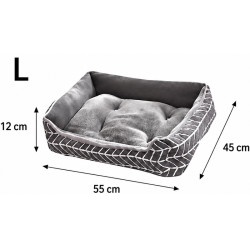 Katzenbett & Hundebett Plüsch – weich & rutschfest 55 × 45 cm Grösse L Grau