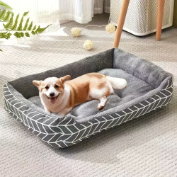 Katzenbett & Hundebett Plüsch 80 × 70 cm Grau | befox.ch