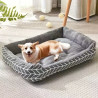 Katzenbett & Hundebett Plüsch 80 × 70 cm Grau | befox.ch
