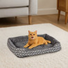 Katzenbett & Hundebett Plüsch 80 × 70 cm Grau | befox.ch