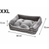 Katzenbett & Hundebett Plüsch – weich & rutschfest 80 × 70 cm Grösse XXL Grau