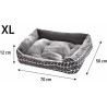 Katzenbett & Hundebett Plüsch – weich & rutschfest 70 × 50 cm Grösse XL Grau