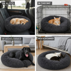 Katzenbett & Hundebett Donut 70 cm Grau | befox.ch
