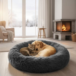 Katzenbett & Hundebett Donut 70 cm Grau | befox.ch